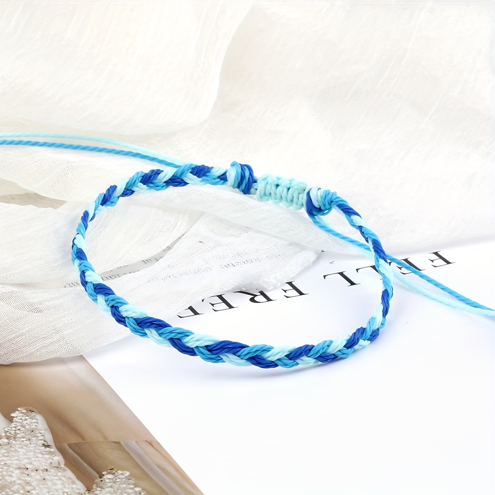 Colorful 3 Strand Braided Bracelet with Adjustable Length